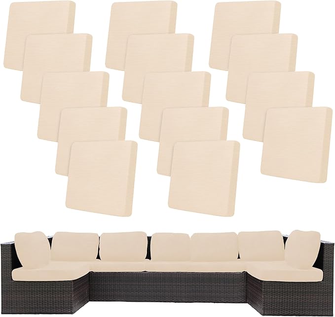 14Pcs Stretch Patio Cushion Covers, Outdoor Couch Covers Replacement, Outdoor by BIETYONE