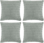 Fancy Homi 4 Packs Grey Blue Decorative Throw Pillow Covers 22x22 Inch by Fancy+Homi