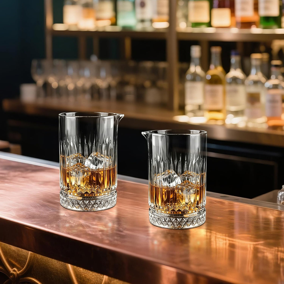 4 Pcs Cocktail Mixing Glasses 24 oz, Crystal Bar Stirring Glass