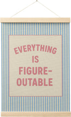 FGFK Everything Is Figureoutable Positive Affirmations Wall Art Poster Hanger Frame, Retro Pink and Green Inspirational Canvas Prints Framed Wall Decor for Office Classroom Home Bedroom, 12x16 Inch