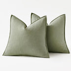 MIULEE Decorative Linen Pillow Covers 20x20 Inch Sage Green ​Boho Farmhouse​ - Image 6