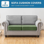 Couch Cover Stretch Velvet Sofa Cushion Cover 2-Piece - Image 3