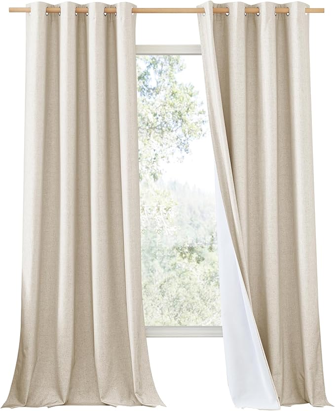 NICETOWN 100% Absolutely Blackout Linen Curtains by NICETOWN