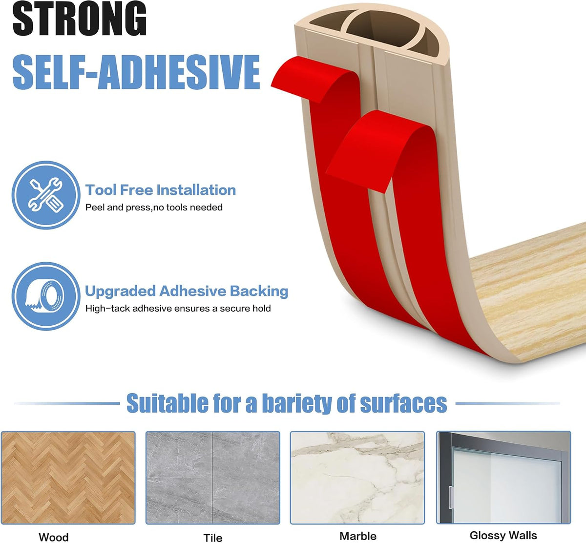 Floor Cord Covers for Wires 10FT Cable Hider Wire Cover Self Adhesive Cord Hider Floor for Offices, Homes, Workshops, Warehouses Cable Cavity 0.39" W x 0.27" H