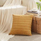 Fancy Homi 4 Packs Mustard Yellow Decorative Throw Pillow Covers 16x16 Inch - Image 2