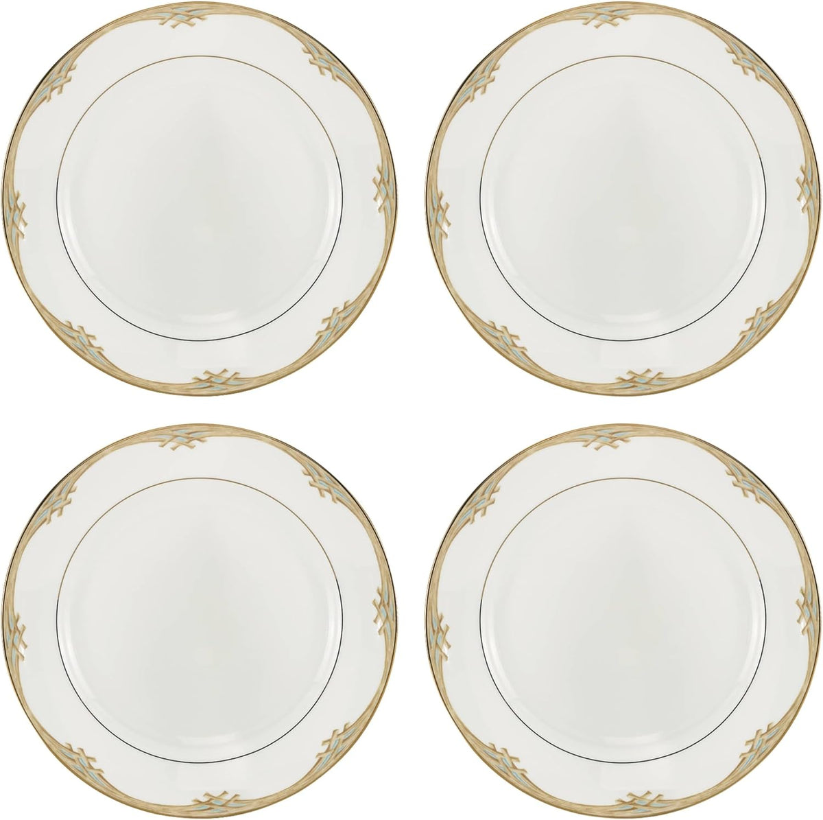 Lenox 897297 British Colonial Bamboo Dinner Plates, Set of 4, Service For 4, 11.125-Inch Diameter