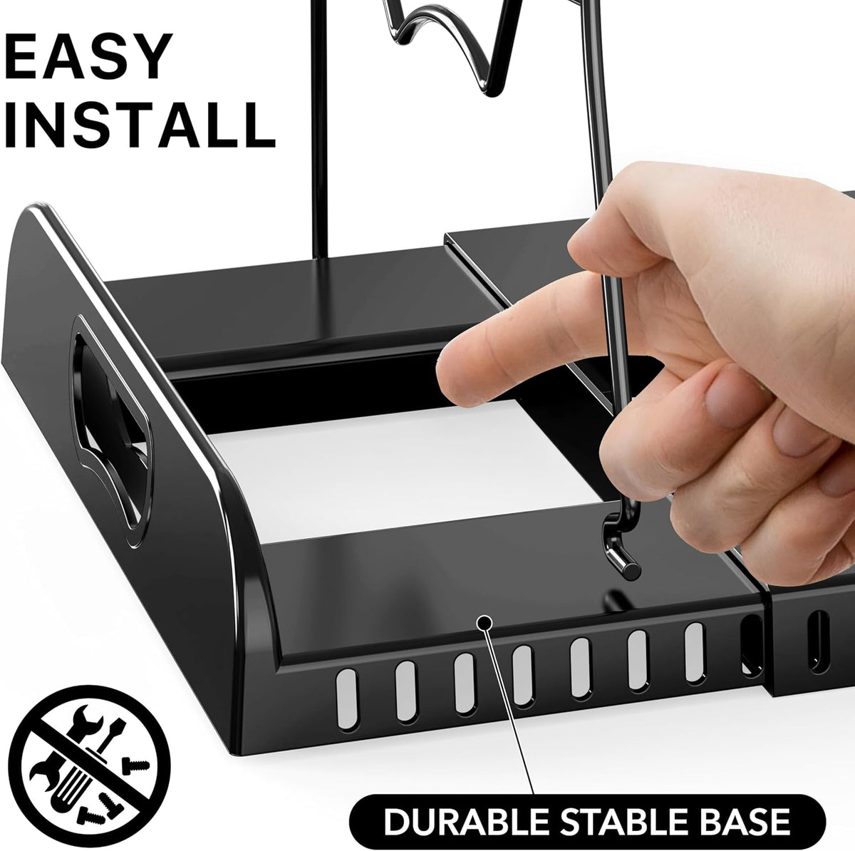 Simple Houseware Expandable Pan Rack 10 Adjustable Compartments, Black