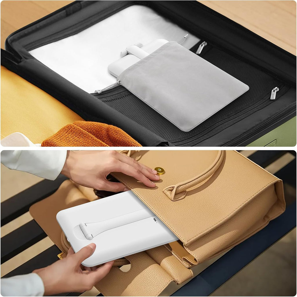 Benbilry Foldable Travel Makeup Mirror with Lights & 20X Magnifying, White