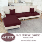 Couch Cushion Covers for Sectional Sofa L Shape Washable Separate Seat Chaise - Image 2