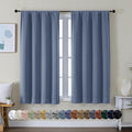 Simplebrand Ava Denim Blue Short Blackout Curtains by Simplebrand