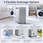 5000 Sq.Ft Dehumidifier, 100 Pint Smart Humidity Control, Drain Hose