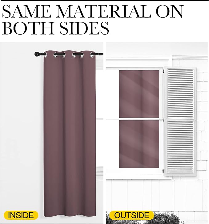 NICETOWN Dry Rose Blackout Curtains 120" Long - Image 6