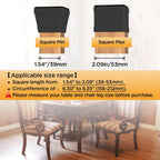 16 Pcs Non Slip Square Chair Leg Protector - Non Skid Furniture Grippers, Anti-Slip Silicone Furniture Feet Caps, Used for Outdoor Protection of Chair Legs (Black, 1.26-1.54").