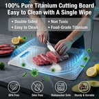 Katori Titanium Cutting Board for Kitchen, 100% Pure Titanium Cutting Boards, Double Sided Non Toxic Titanware Chopping Board for Cutting Meat Vegetable Fruit,Dishwasher Safe(S+M+L)