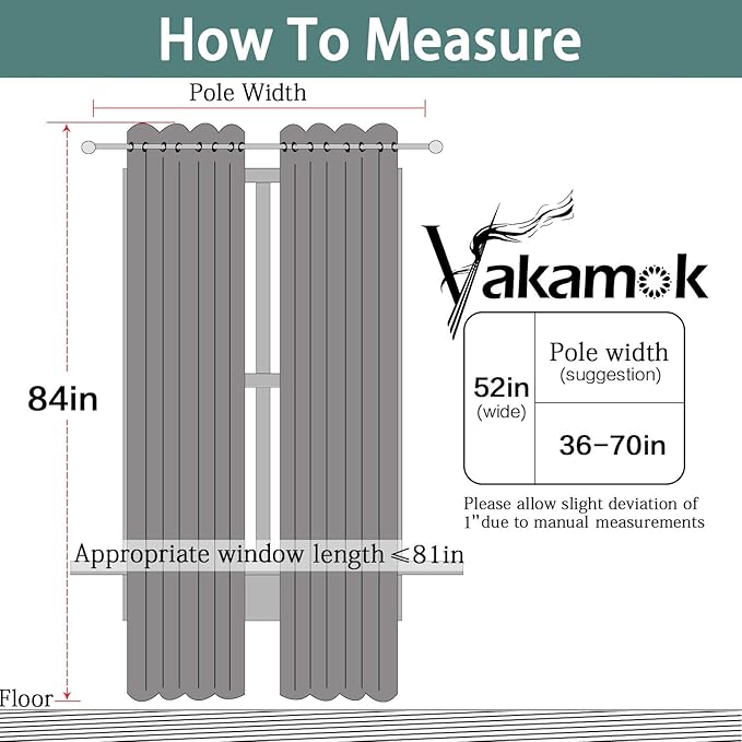 Yakamok Blackout Curtains 84 Inches Long Coral Room Darkening Thermal Insulated - Image 8