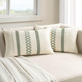 MIULEE Set of 2 Sage Green Boho Decorative Lumbar Pillow Covers 12x20 Inch by MIULEE