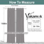 Yakamok Blackout Curtains Room Darkening Thermal Insulated Grommet top Window - Image 7