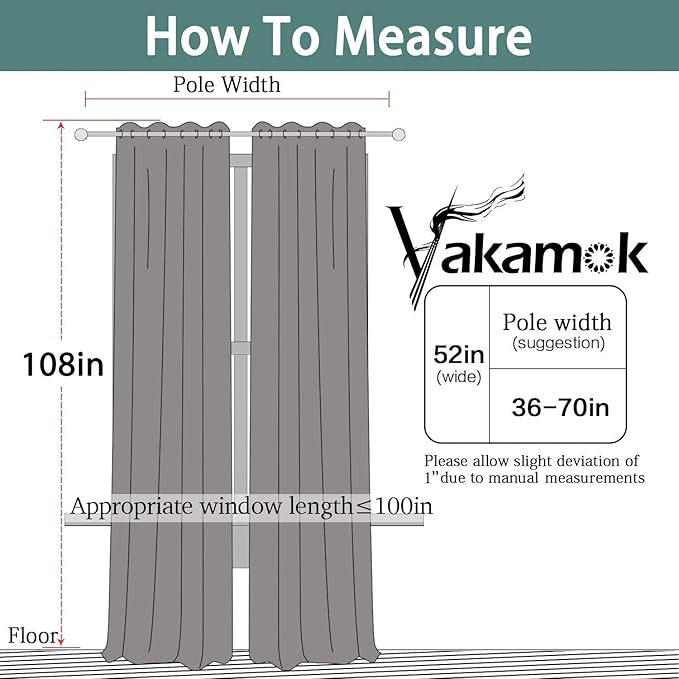 Yakamok Light Blocking Window Blackout Curtains Thermal Insulated Room - Image 6