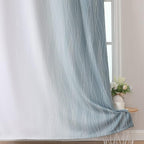 Estelar Textiler Stone Blue and Greyish White Blackout Curtains 96 Inches Long - Image 6