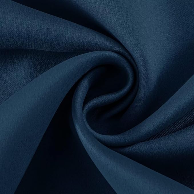 Joydeco Navy Blue Custom Solid Single Blackout Curtain - Image 3