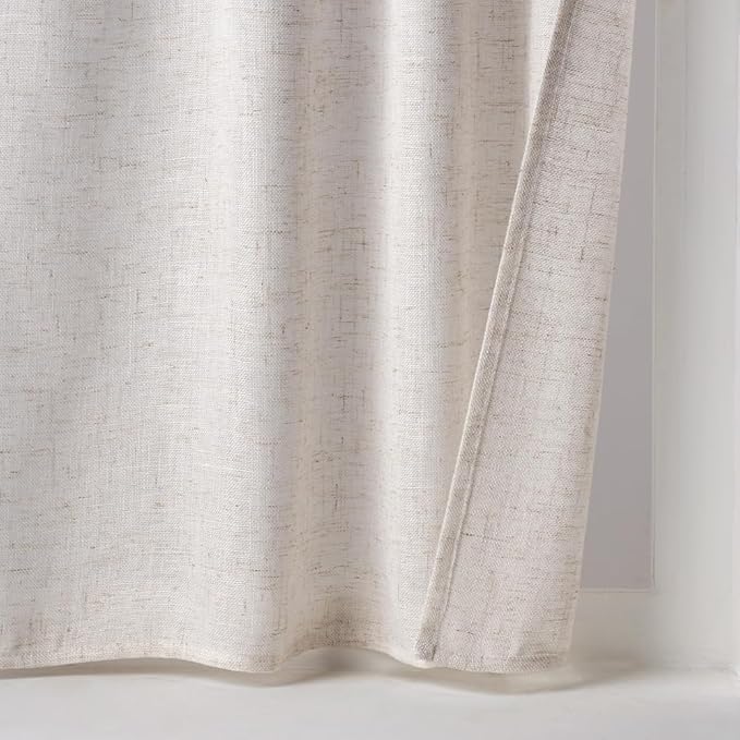 MIULEE Farmhouse Kitchen Curtains 30 Inch Length 2 Panels, Soft Thick Linen - Image 7