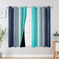 Estelar Textiler Navy Blue and Teal Blackout Curtains 54 Inch Length, Full by ESTELARTEXTILER