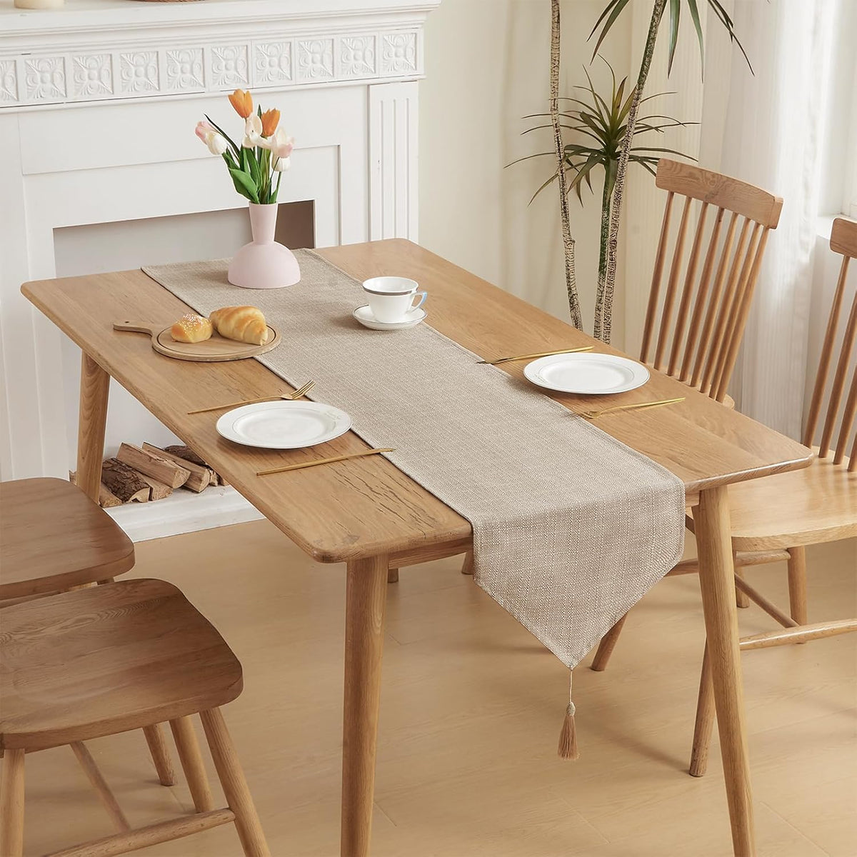 Table Runner 14x51 Inch Beige