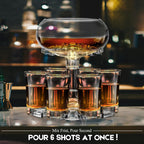 Adjustable Shot Glass Dispenser and Holder Made of Food Grade Plexiglass, Shot Dispenser with 6 Drinking Glasses for Kinds of Parties (Gold)