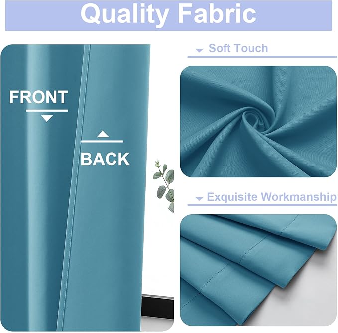 Simplebrand Ava Turquoise Short Blackout Curtains - Image 3