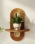 Bamworld Boho Wall Decor Plant Wall Shelf Plant Stand Bamboo-Look Weave