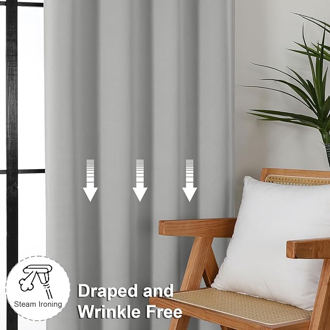 Simplebrand Ava Silver Grey Blackout Curtains - Image 7