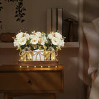 HOMECOR Mason Jar Centerpiece Table Decor with Remote Control LED Lights