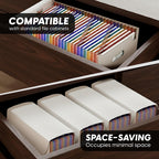 Plastic Accordion File Organizer, 26 Pockets Expandable File Folder Organizer, A4 Letter Size Filing Organizer with Colorful Tabs, Elastic Cord, 60 Paper Clip, Label & Stickers for Office School Home