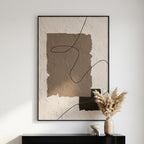 QKF Earth Geometric 3D Texture Black Aluminum Frame Canvas Wall Art
