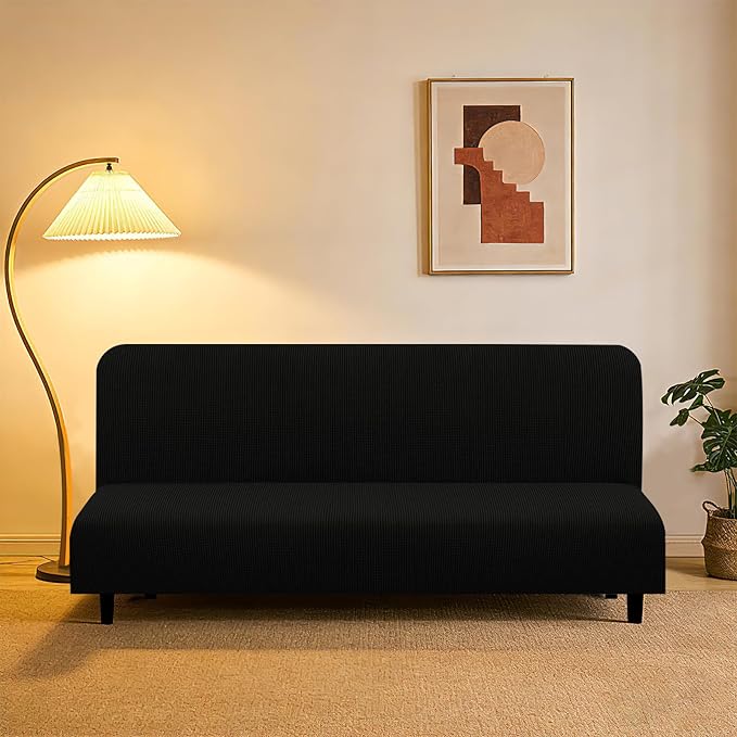 U-NICE HOME Stretch Futon Cover Armless Bed Slipcover - Image 2