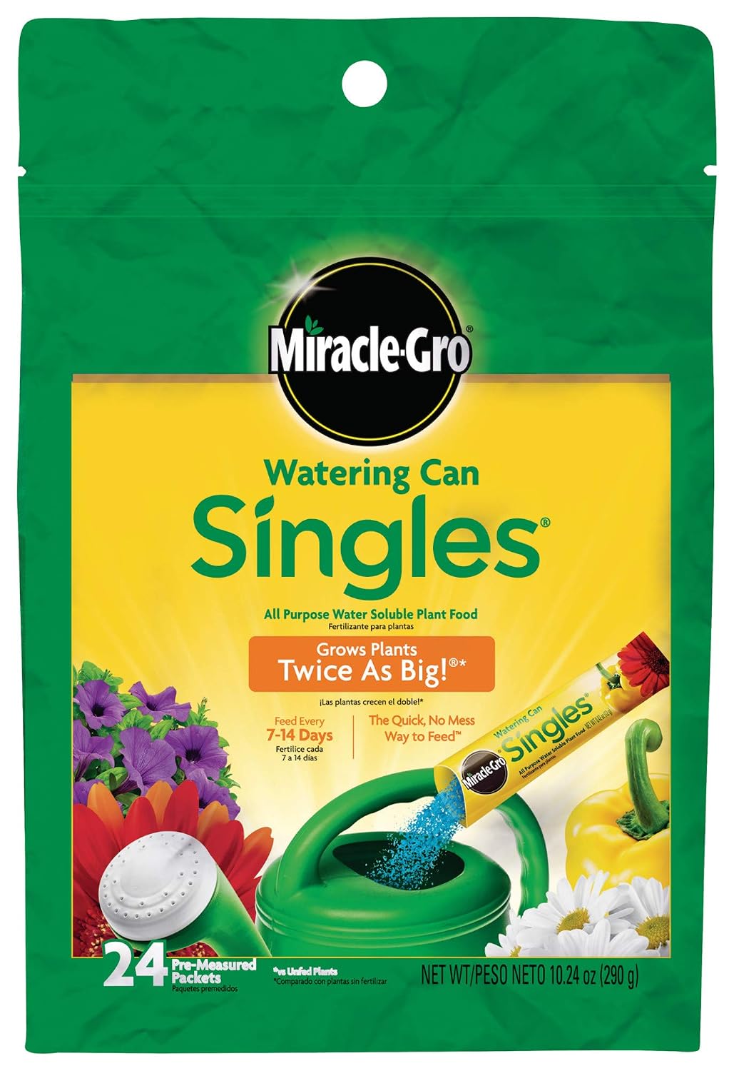 Miracle-Gro Watering Can Singles All Purpose Plant Food, 24 Packets