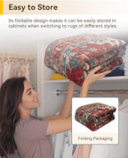 RELEANY Area Rugs 9'x12' Washable Non-Slip, Floral Vintage Distress Print - Image 6