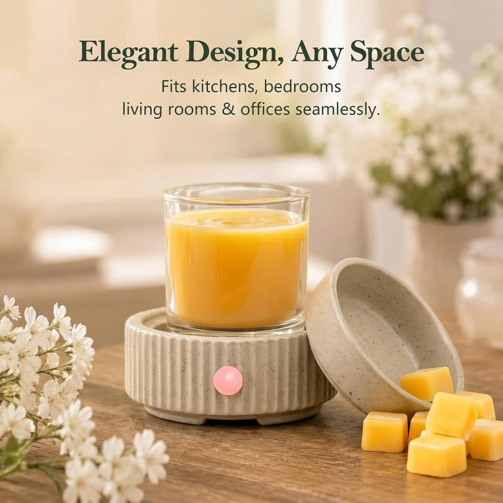 Wax Melt Warmer with 4 Timer & PTC Heating- Ceramic Fragrance 3-in-1 Oil Burner Electric Candle Wax Melter for Home Office Bedroom Fragrance, Home Décor Choice