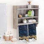 HAISUKA Blue & Gold Marble Lightweight Bath & Kitchen Towels - Soft, Absorbent Modern Decor