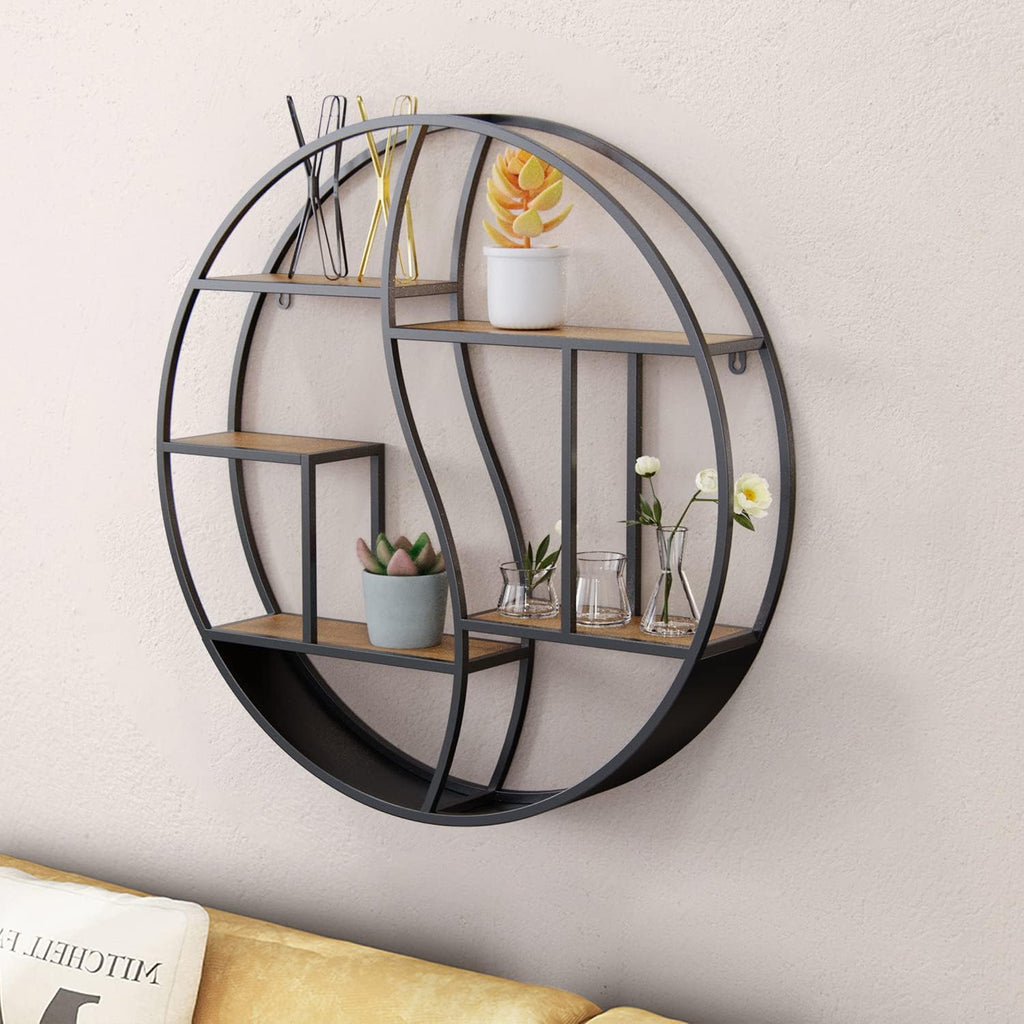 Round Wall Shelf,Decorative Circle Floating Shelves