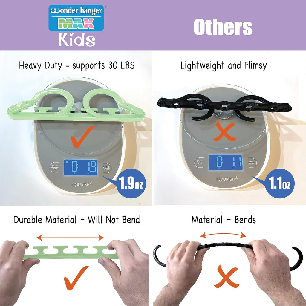 Max Space Saving Hangers, 10-Pack, 360° Hooks, Pastel Green