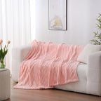 Light Pink Fleece Throw Blanket 50”×70” by linecooo