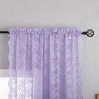 YJ YANJUN Vintage Lace Curtains 72 Inches Long-Victorian Floral Pattern - Image 2