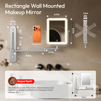 7“ Height Adjustable Wall Mounted Lighted Makeup Mirror with Light