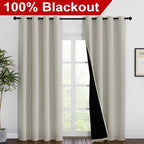 NICETOWN 100% Blackout Window Curtain Panels, Cold and Full Light Blocking - Image 2