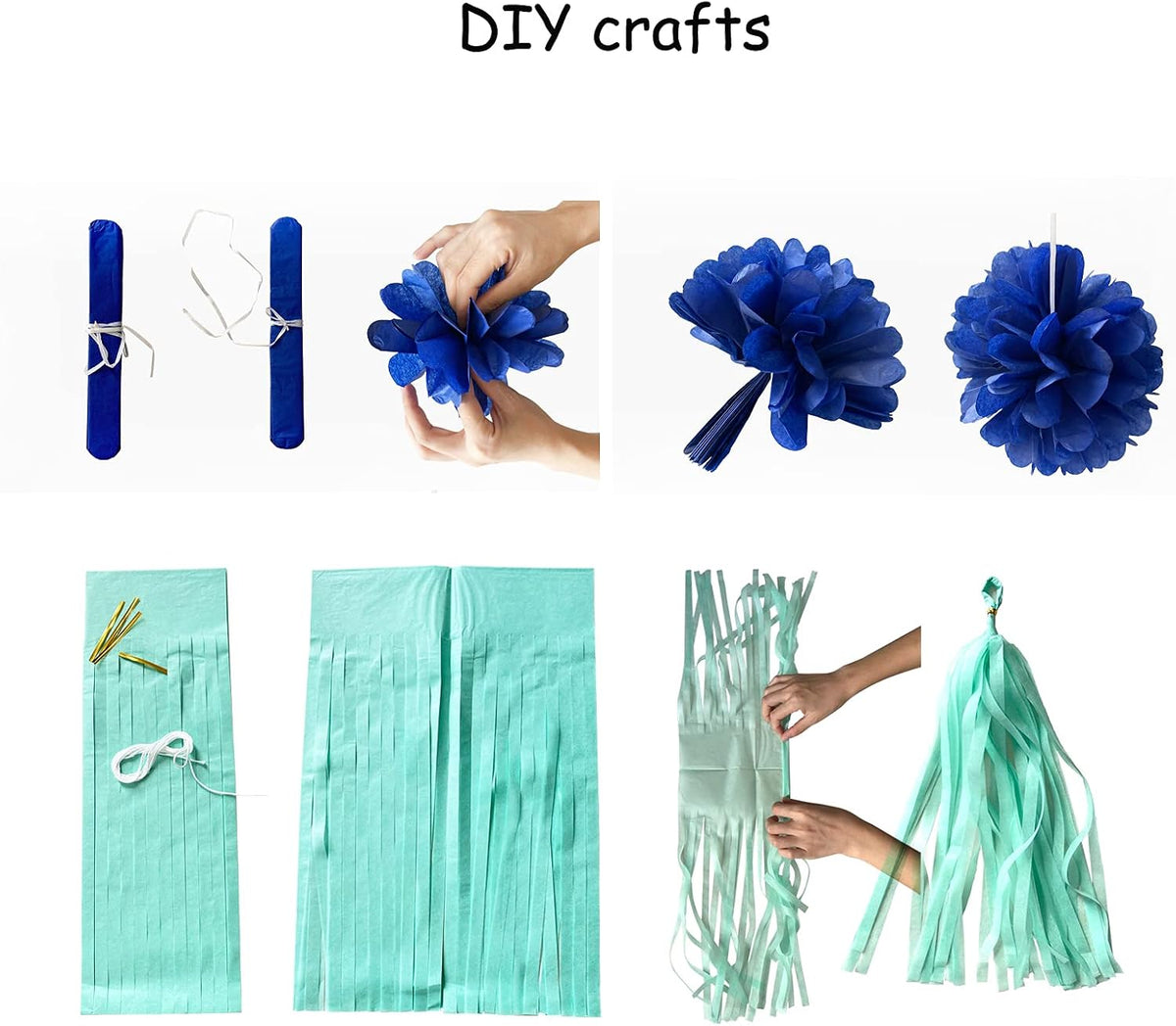 Navy-blue Silver Men-boys Birthday Decorations - 27pcs Party Kits Happy Birthday Banner Flags,40th 50th Birthday Decor Tissue Paper Pom Poms,Tassel Streamers Garland Party supplies Lasting Surprise