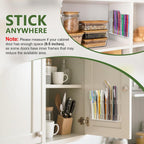 Malldii 9.5" Large Acrylic Straw Holder for Cabinet Door - Adjustable Reusable Straw Organizer Storage, Small Kitchen Accessories Container, Ultra Sticky Cupboard Door Mounted (Transparent)