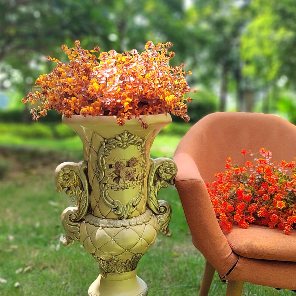 Grunyia Artificial Fall Flower- 12 PCS Bundles Fake Plants UV Resistant No Fade Faux Plastic Greenery Fall Flowers Garden Porch Patio Decoration Thanksgiving