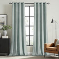 MIULEE Velvet Curtains Misty Blue Elegant Grommet Thermal Insulated Soundproof by MIULEE