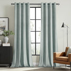 MIULEE Velvet Curtains Misty Blue Elegant Grommet Thermal Insulated Soundproof by MIULEE